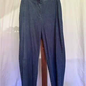 Charter Club Denim Pinstripe Trousers 97% Cotton